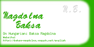 magdolna baksa business card